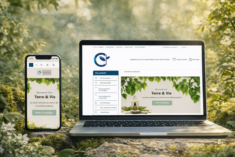 Terre & Vie — boutique en ligne de produits naturels créée par Studio Dahu