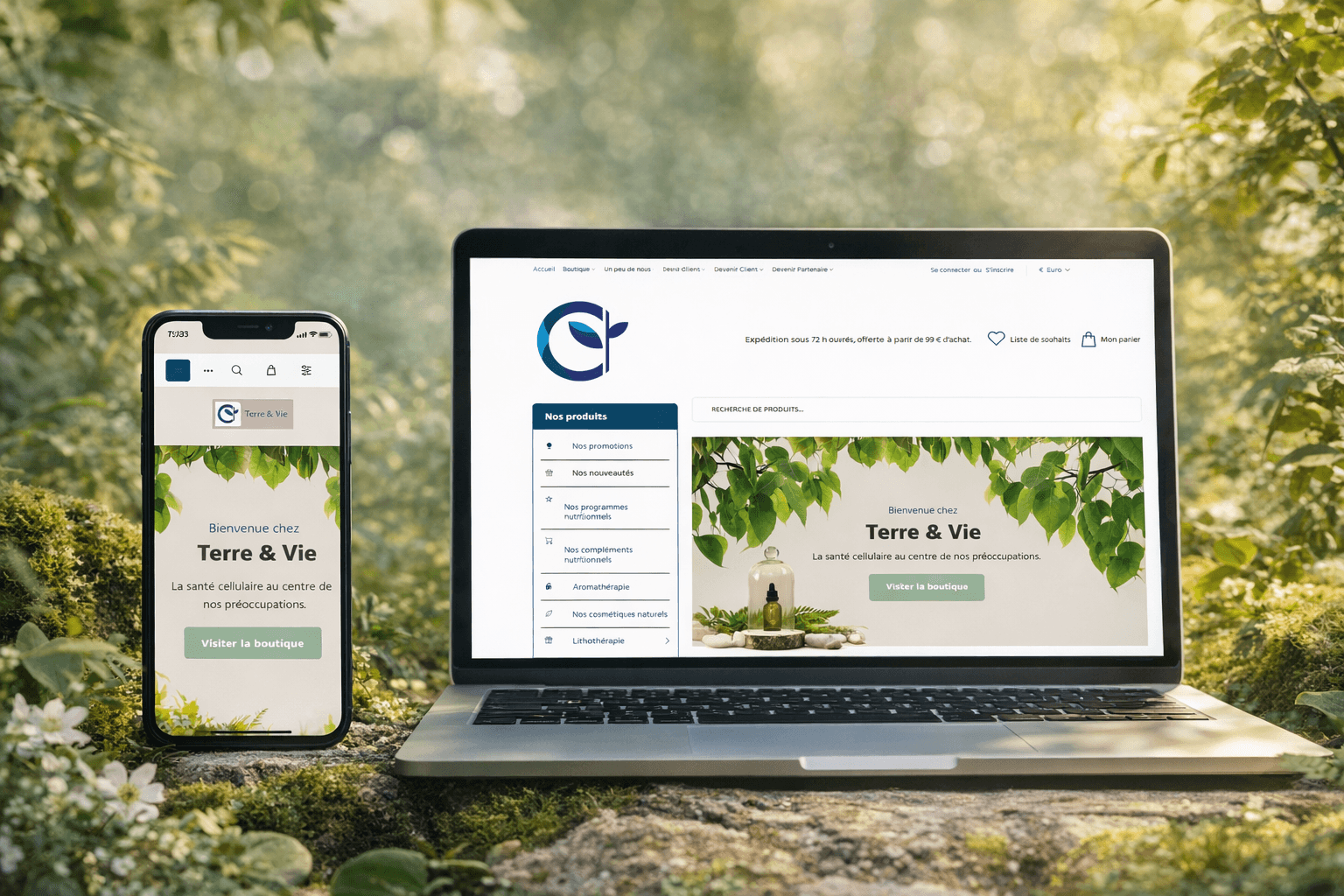 Terre & Vie — boutique en ligne de produits naturels créée par Studio Dahu