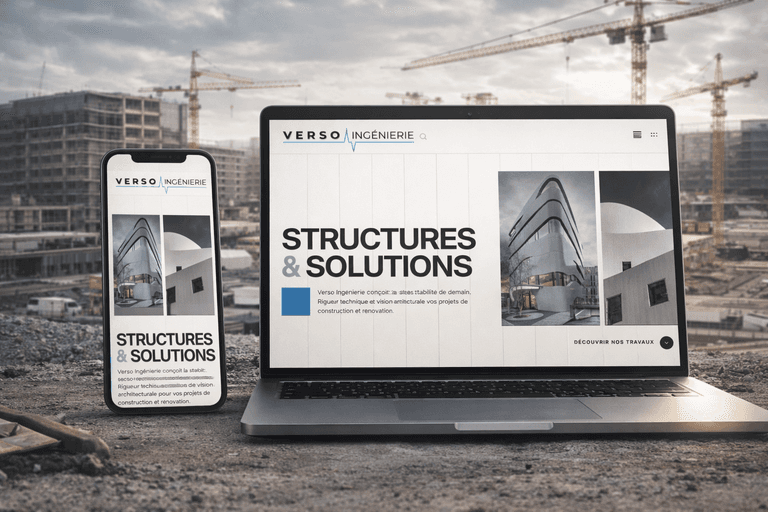 Site web Verso Ingénierie — bureau d'études génie civil à Genève
