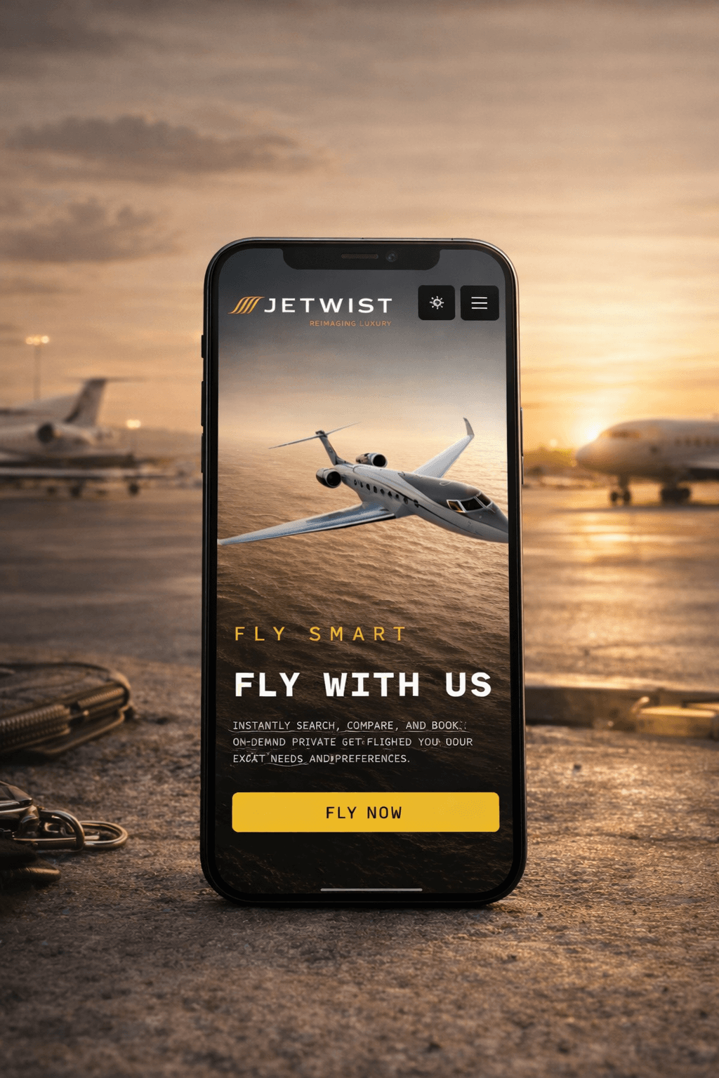 Jetwist — application de réservation de jets privés développée par Studio Dahu