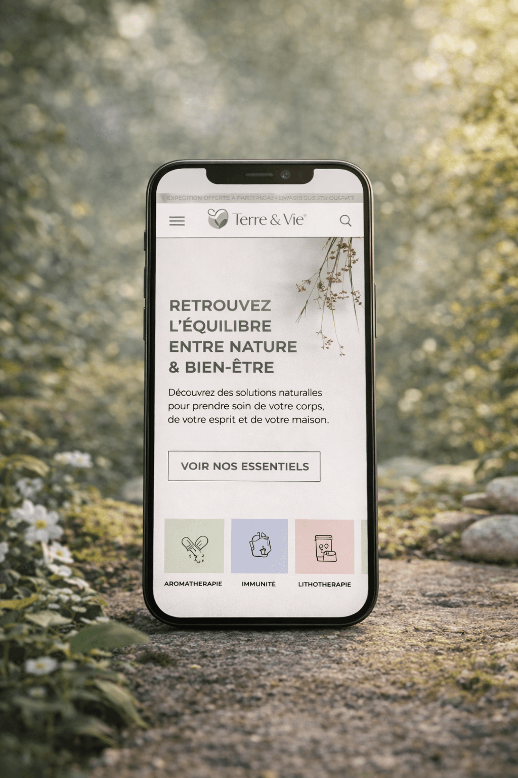 Terre & Vie — boutique en ligne de produits naturels créée par Studio Dahu