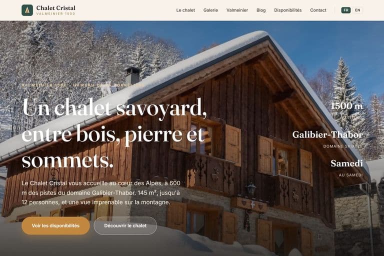 Chalet Cristal — Location de chalet à Valmeinier — aperçu du site
