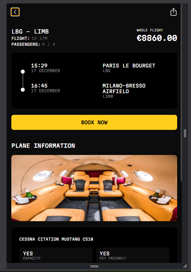Jetwist — application de réservation de jets privés développée par Studio Dahu